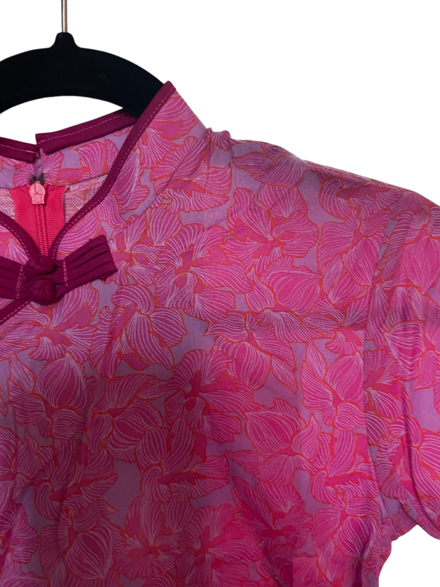 PINK ORCHID - HANDMADE MODERN COTTON CHEONGSAM DRESS