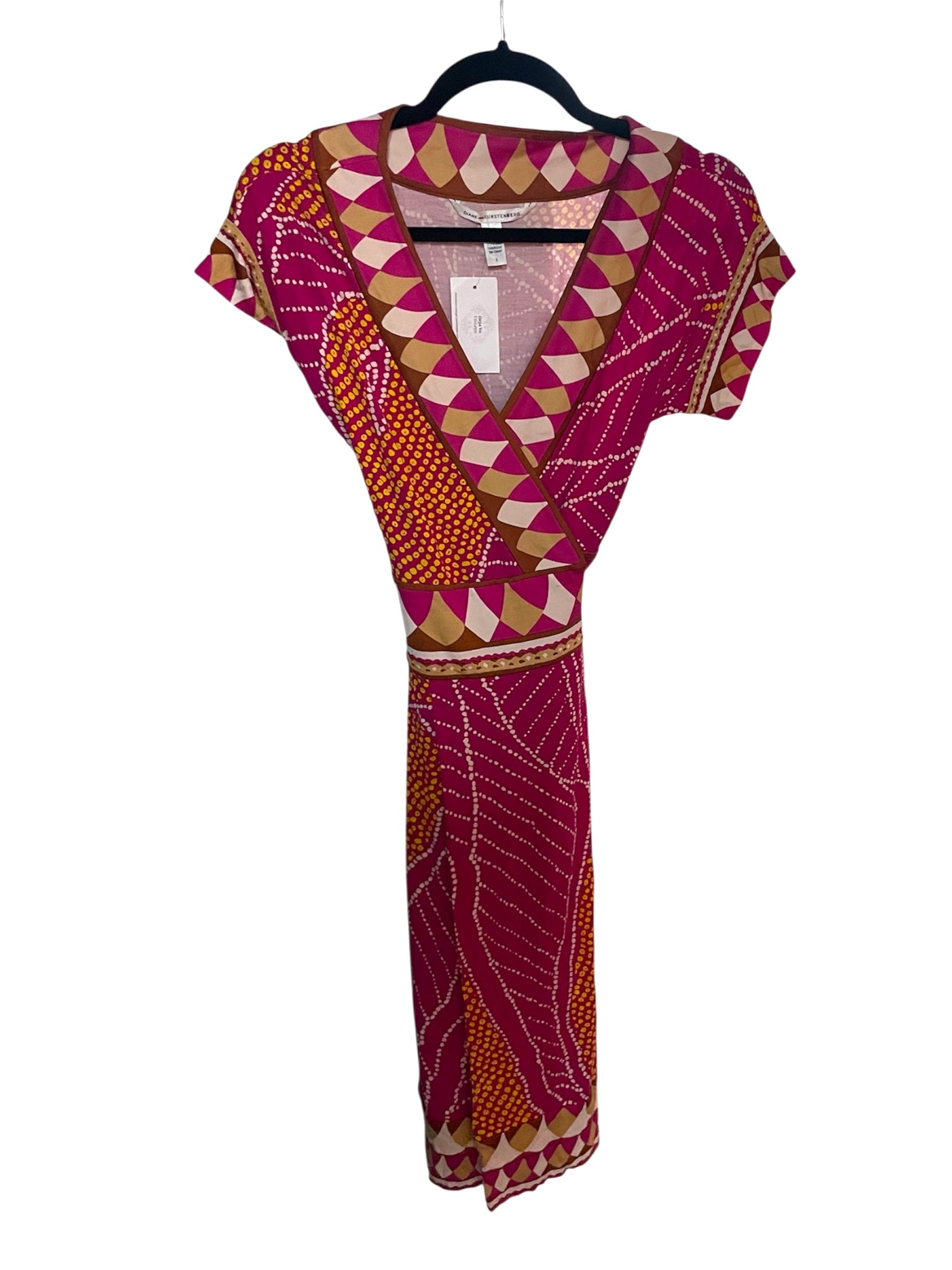Diane Von Furstenberg Fuschia Pink Magenta Wrap Dress