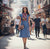 RED PARROT DENIM DRESS - HANDMADE MODERN COTTON CHEONGSAM