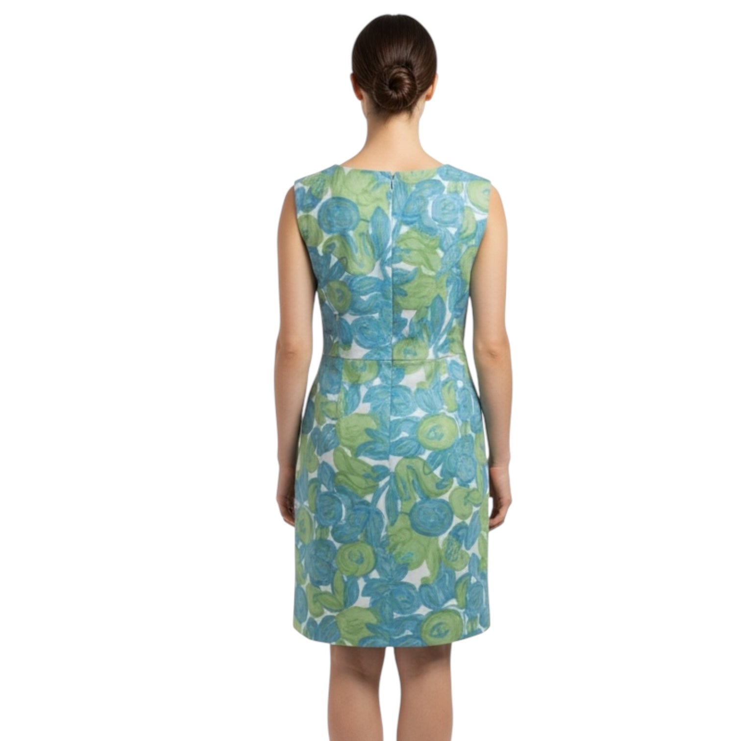 Pebble Brook - 60s Pastel Green Print Shift Dress