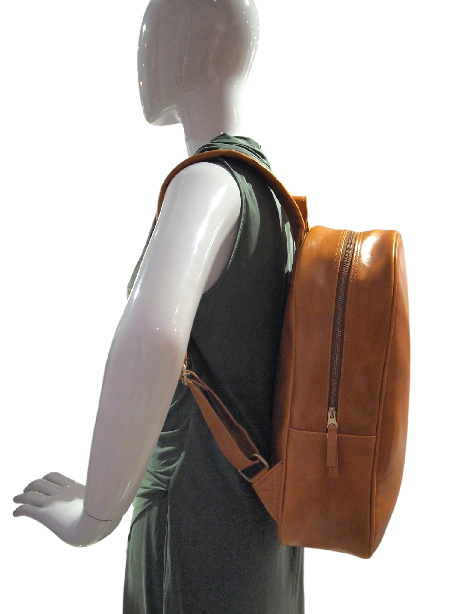 CURVES BACKPACK - HANDMADE GENUINE LEATHER  BAG W ADJUSTABLE STRAPS