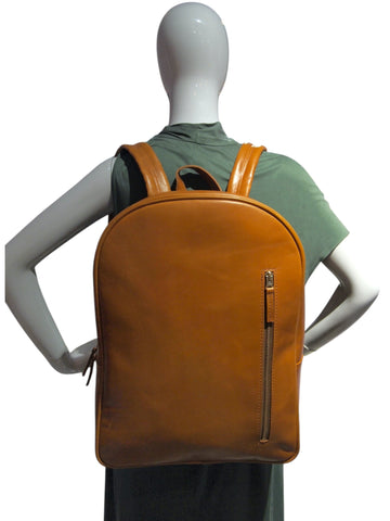 CURVES BACKPACK - HANDMADE GENUINE LEATHER  BAG W ADJUSTABLE STRAPS