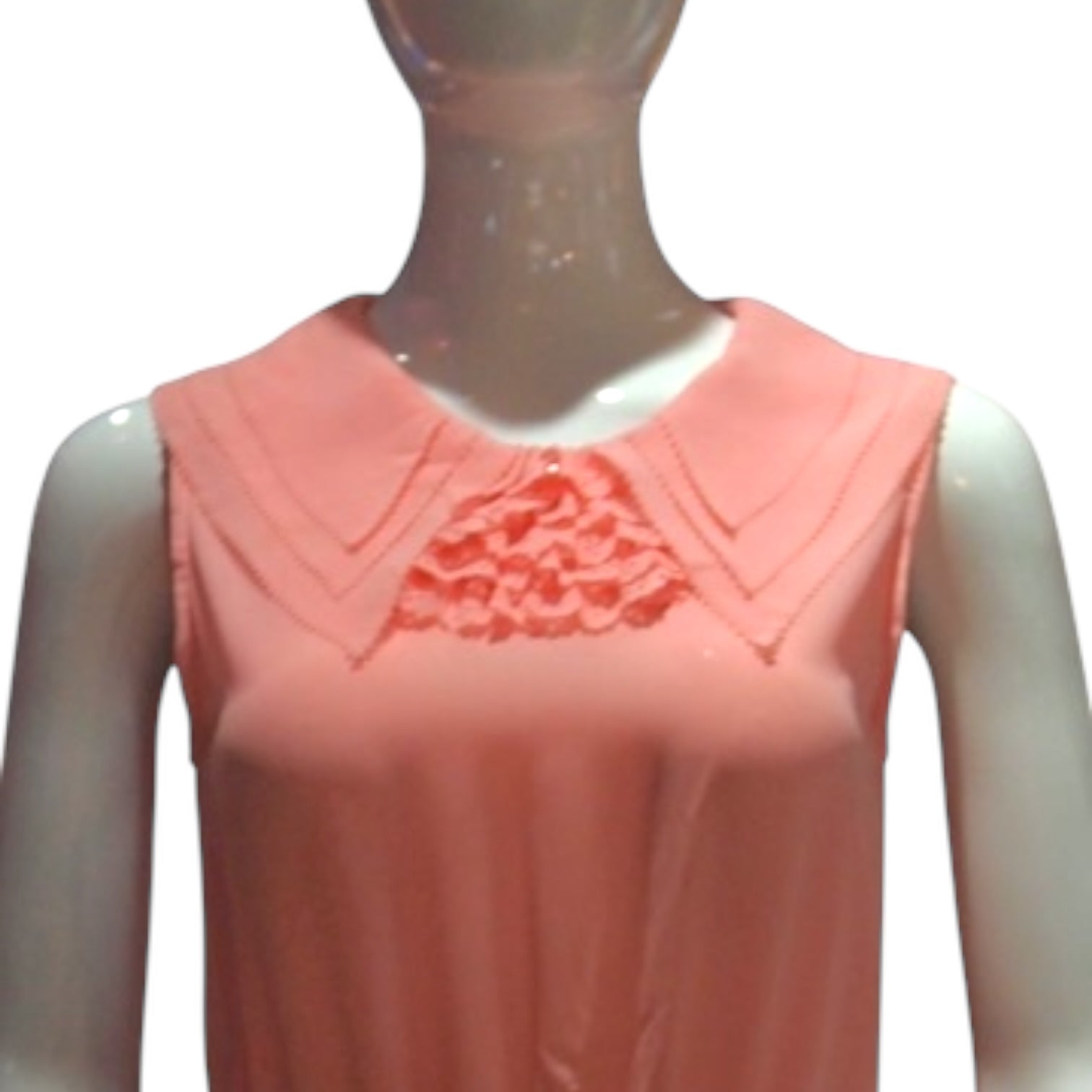 Blush Whisper - Pink Crinkle Layered Collar Sleeveless Dress