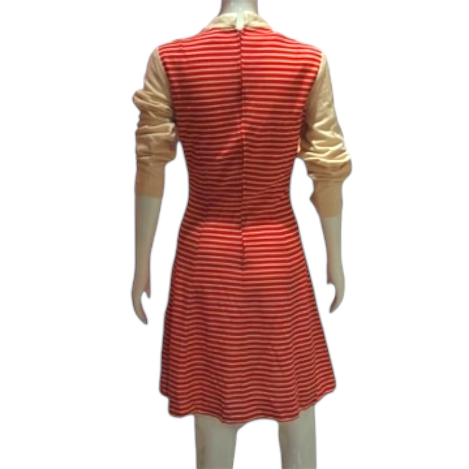 Carnaby Street - 60s Mod Red Cream Striped Knit Dress