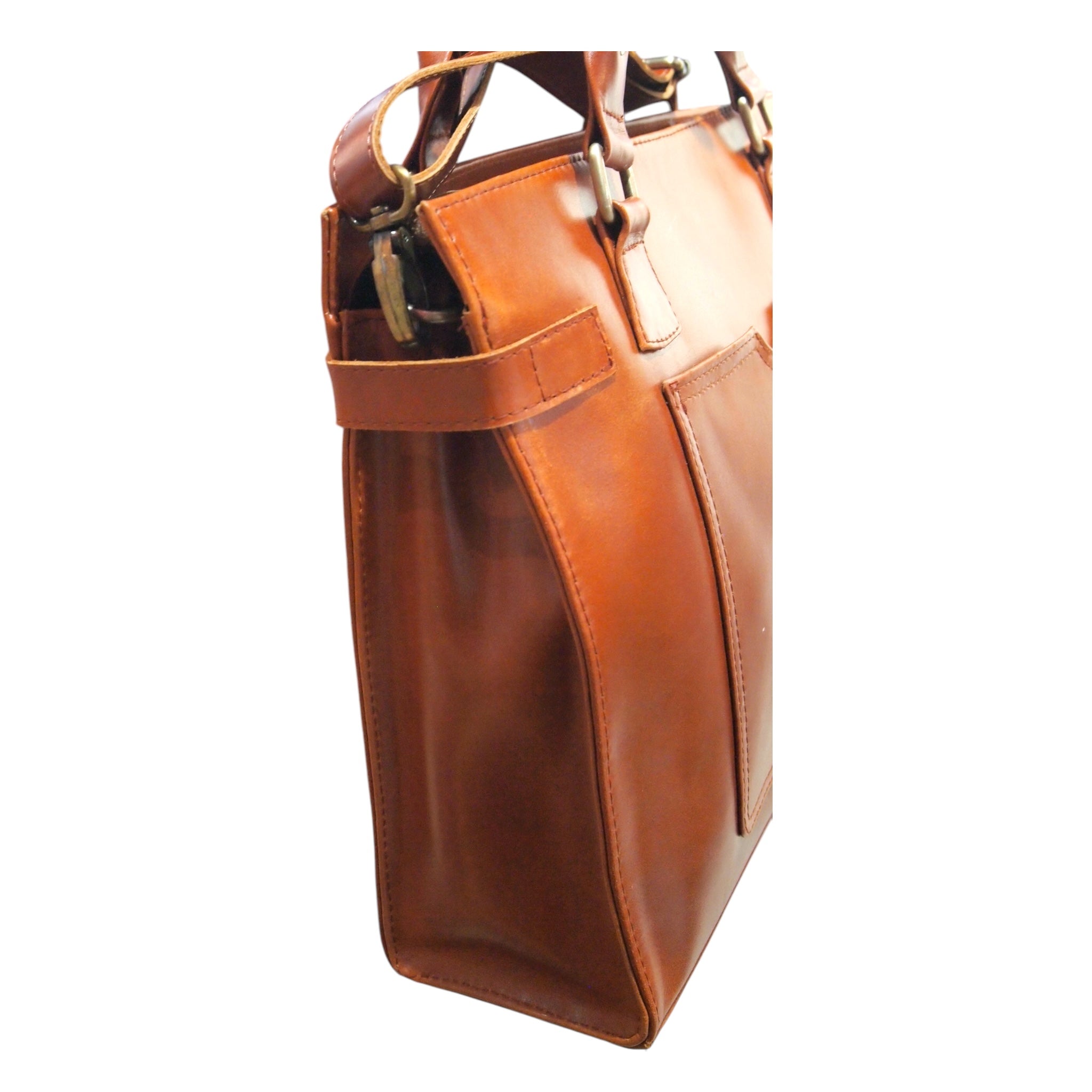 RECTANGLE KELLY- HANDMADE GENUINE LEATHER BRIEFCASE BAG REMOVABLE STRAPS SHOULDER OR SLING BAG