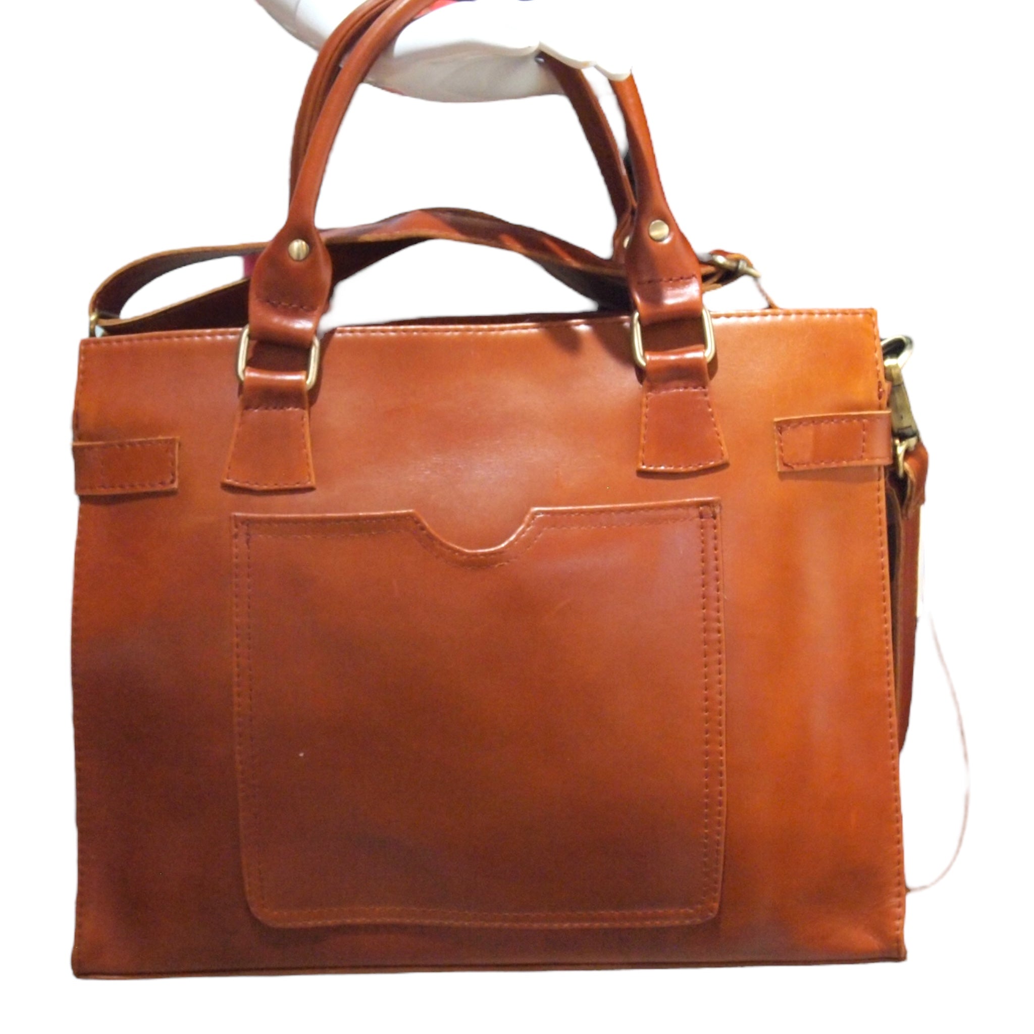 RECTANGLE KELLY- HANDMADE GENUINE LEATHER BRIEFCASE BAG REMOVABLE STRAPS SHOULDER OR SLING BAG