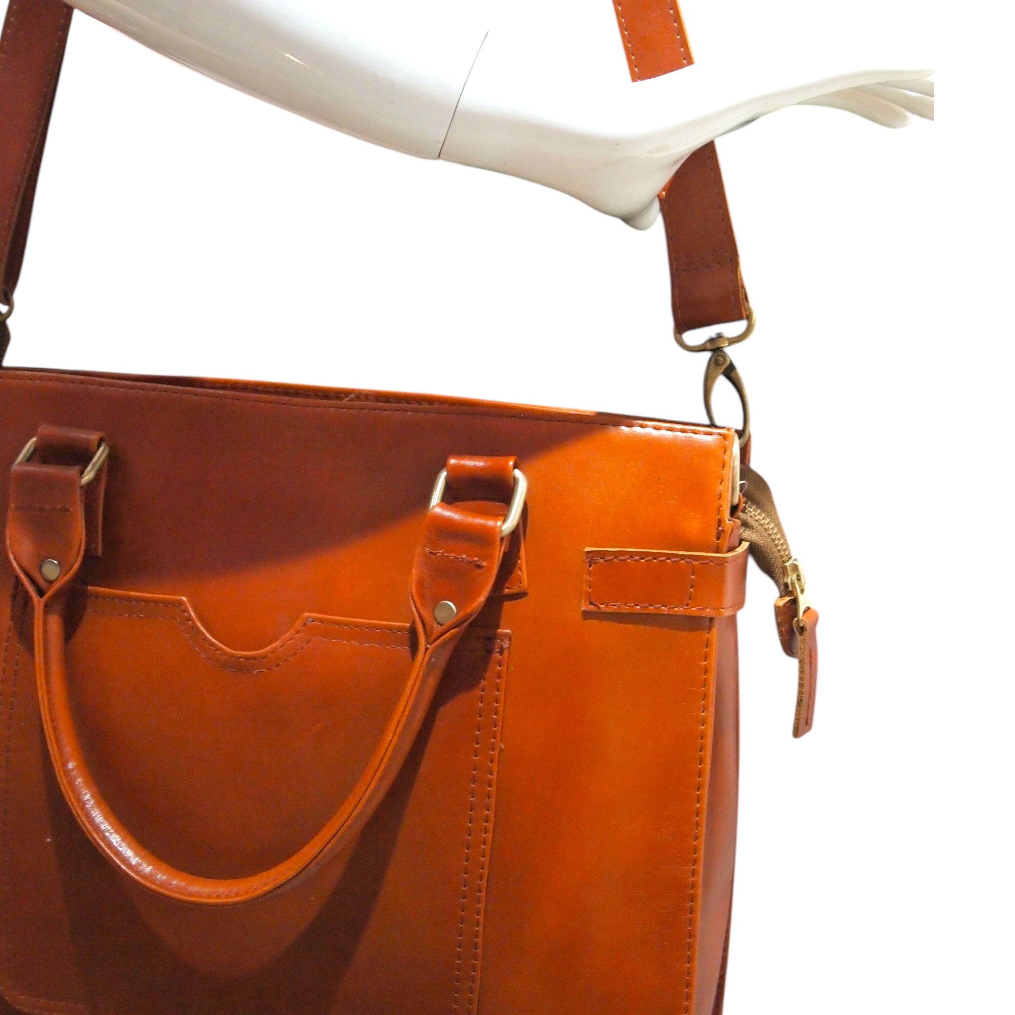 RECTANGLE KELLY- HANDMADE GENUINE LEATHER BRIEFCASE BAG REMOVABLE STRAPS SHOULDER OR SLING BAG