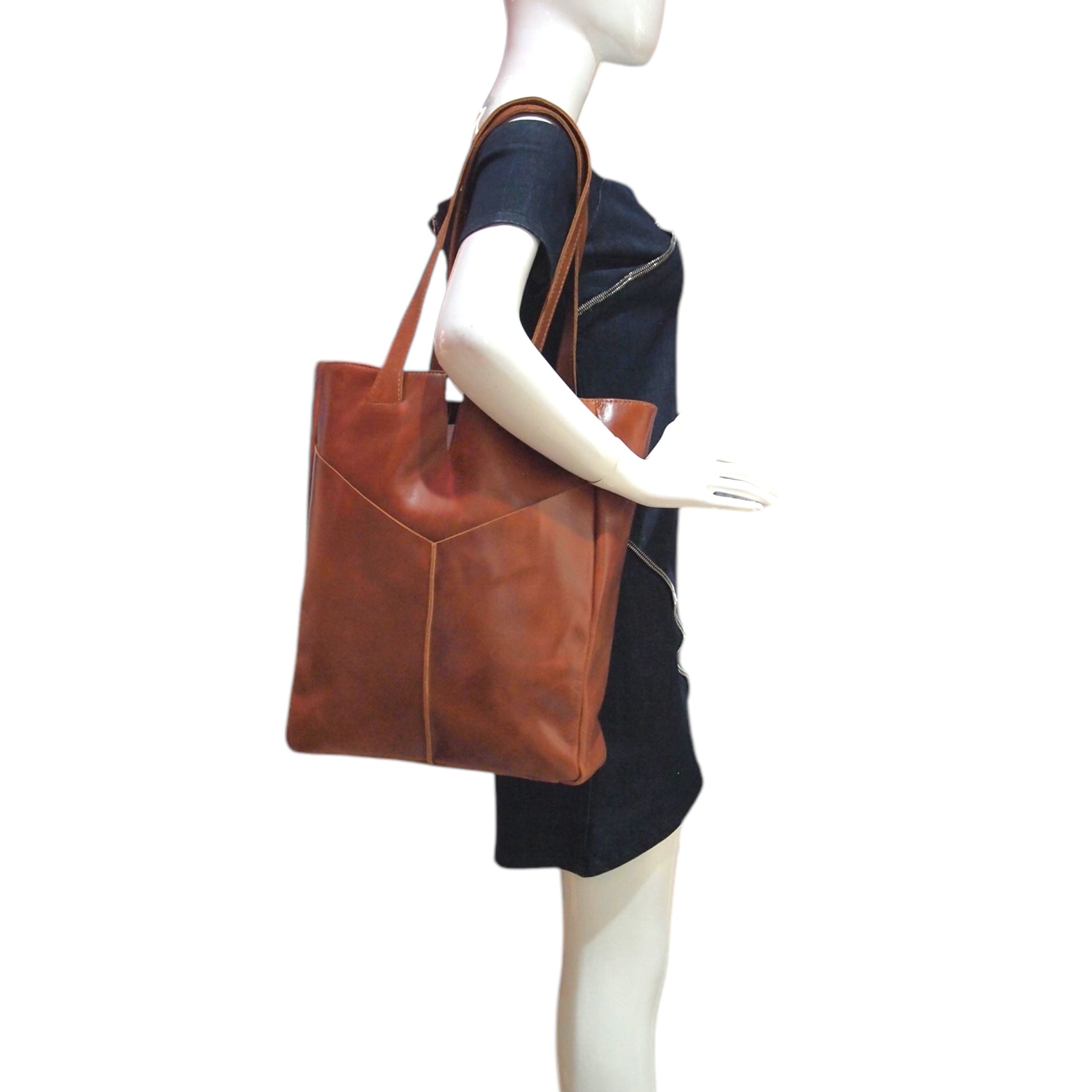 NOTCH- HANDMADE GENUINE LEATHER SHOULDER BAG TOTE