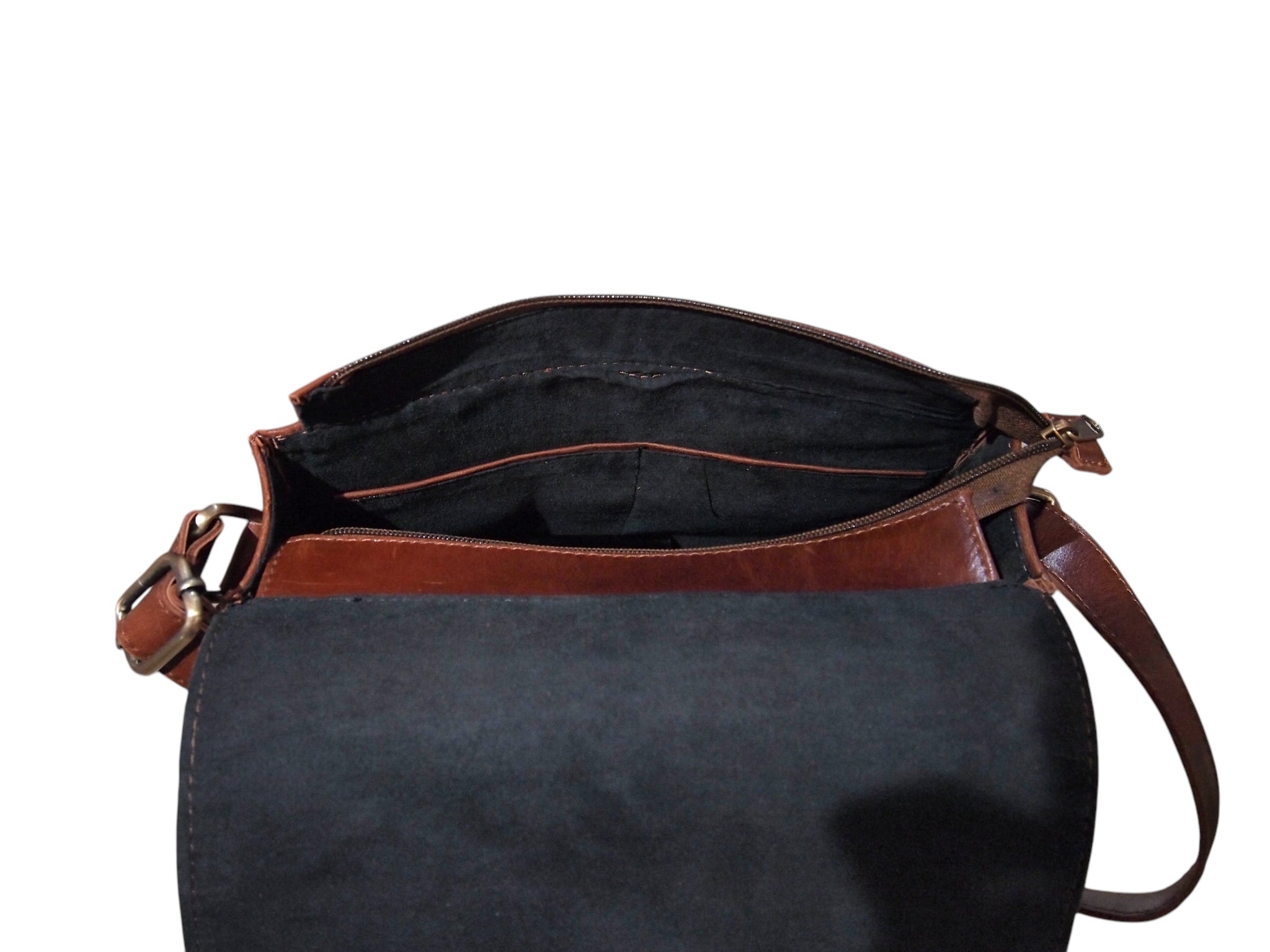 SADDLE SLING- HANDMADE GENUINE LEATHER BAG ADJUSTABLE STRAPS SHOULDER OR SLING BAG