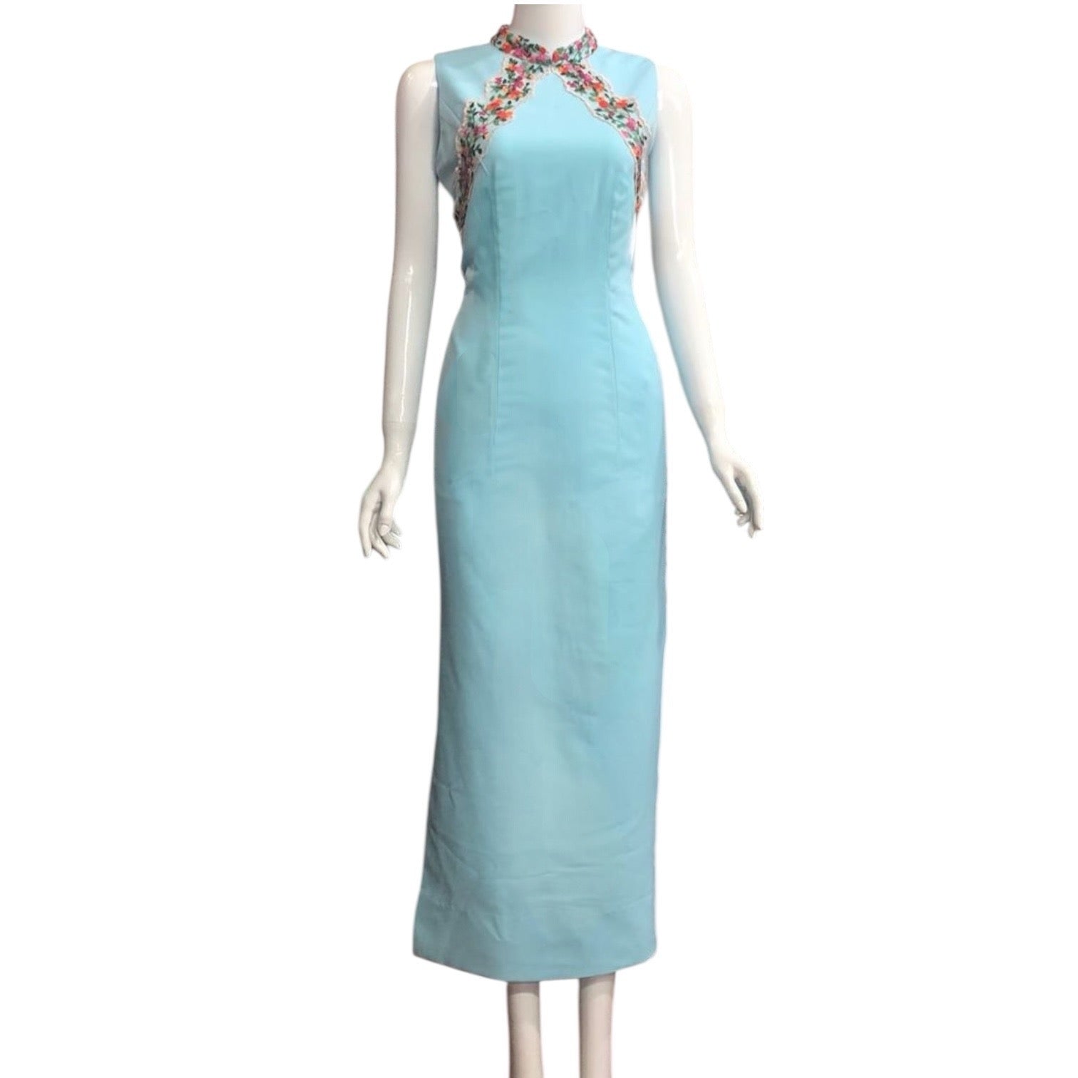 MEDIAN LACE - HANDMADE MODERN SILK COTTON CHEONGSAM DRESS