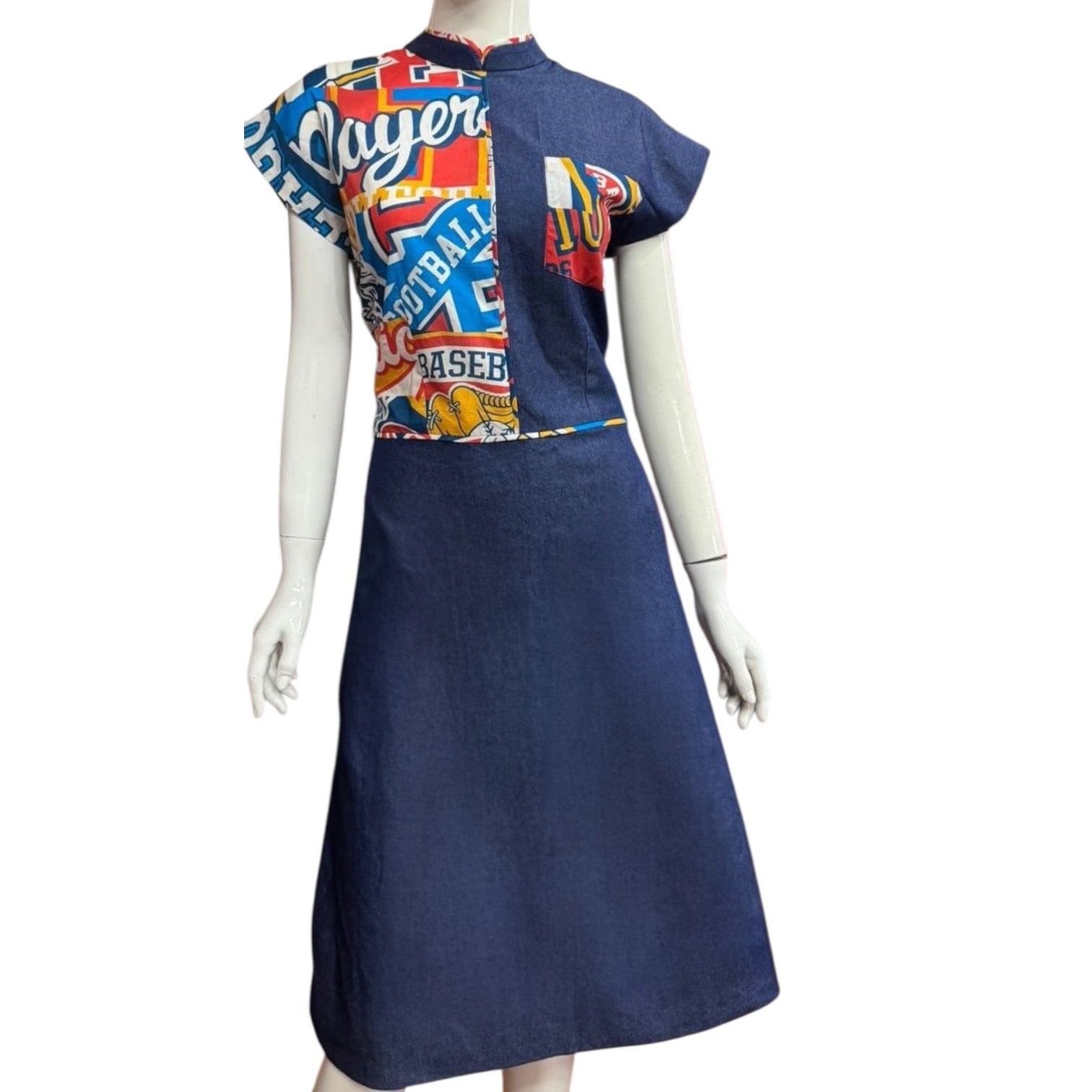 GRAFFITI PATCH - HANDMADE MODERN COTTON CHEONGSAM DRESS