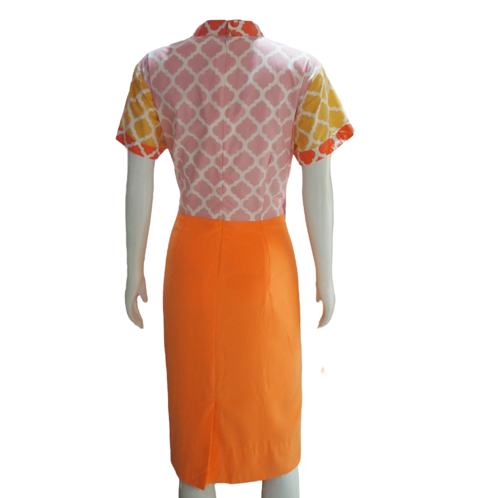 MOROCCAN TILE - HANDMADE MODERN COTTON CHEONGSAM PASTEL DRESS