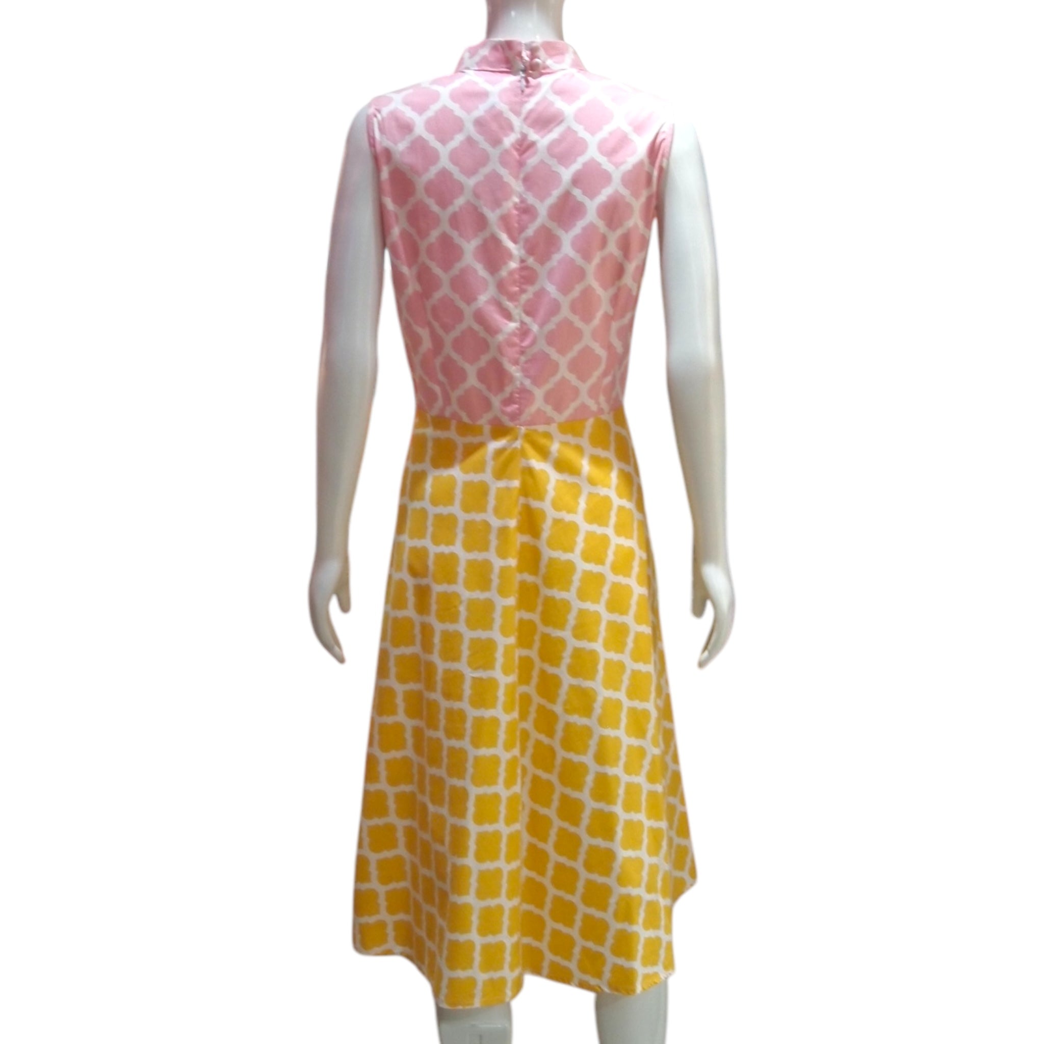 MOROCCAN TILE - HANDMADE MODERN COTTON CHEONGSAM PASTEL DRESS