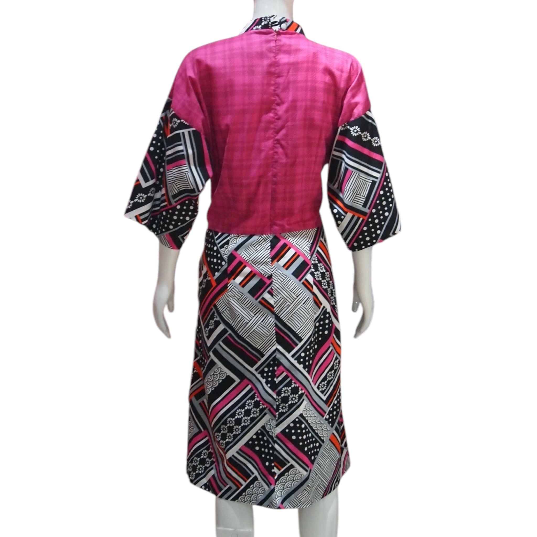 BLACK PINK - HANDMADE MODERN COTTON CHEONGSAM DRESS