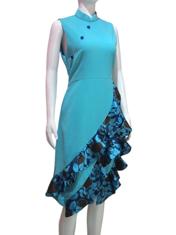 FLUTTER HEM - SILK BROCADE + SILK COTTON HANDMADE MODERN COTTON CHEONGSAM