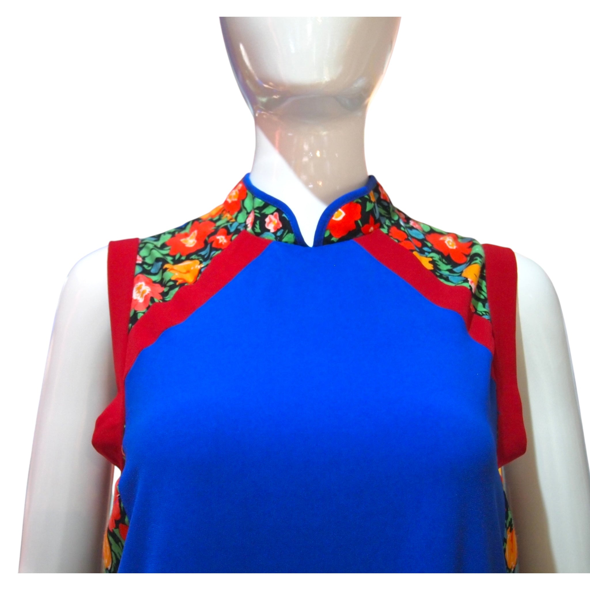 NOSTALGIC FLORALS - HANDMADE MODERN SILK COTTON CHEONGSAM SHIFT DRESS