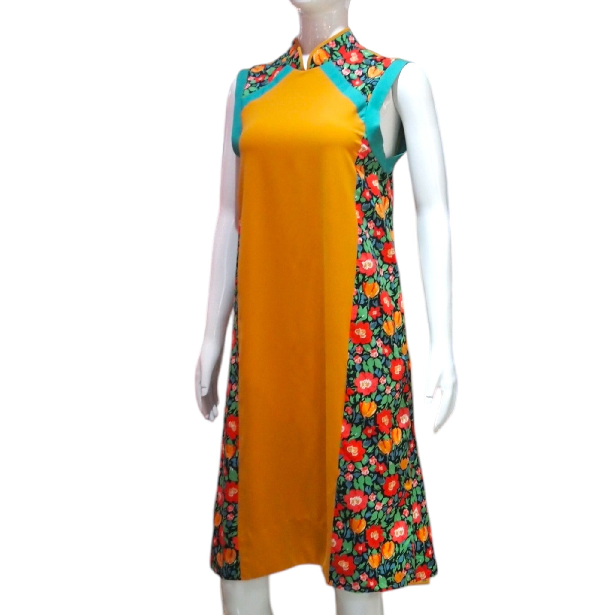 NOSTALGIC FLORALS - HANDMADE MODERN SILK COTTON CHEONGSAM SHIFT DRESS