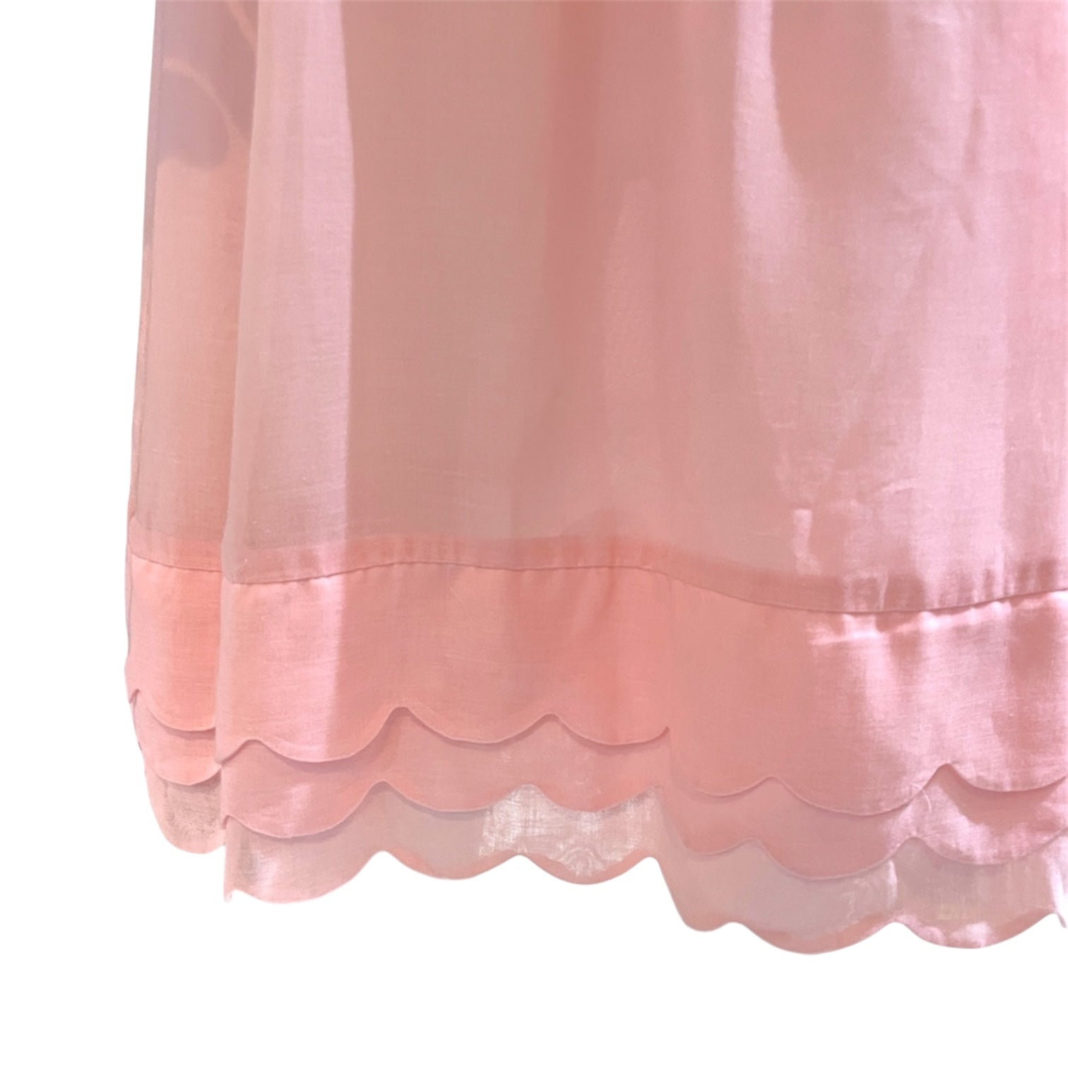 Pink Shell - Short Sleeve Scallop Dress