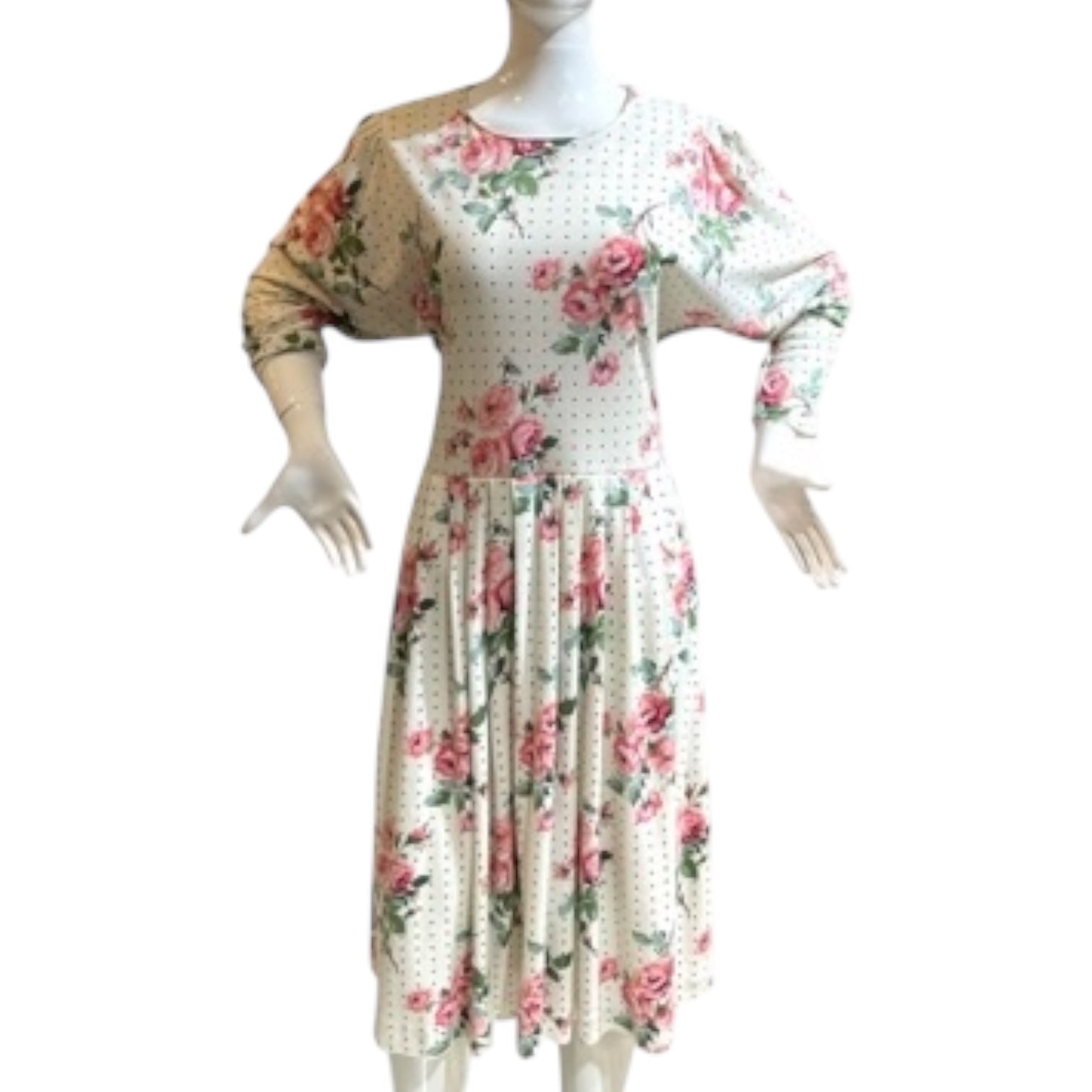 You Promised A Rose Garden - Cotton Cream Ruched Sleeve Dress