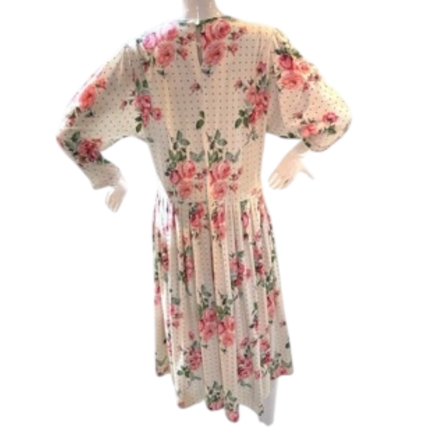You Promised A Rose Garden - Cotton Cream Ruched Sleeve Dress