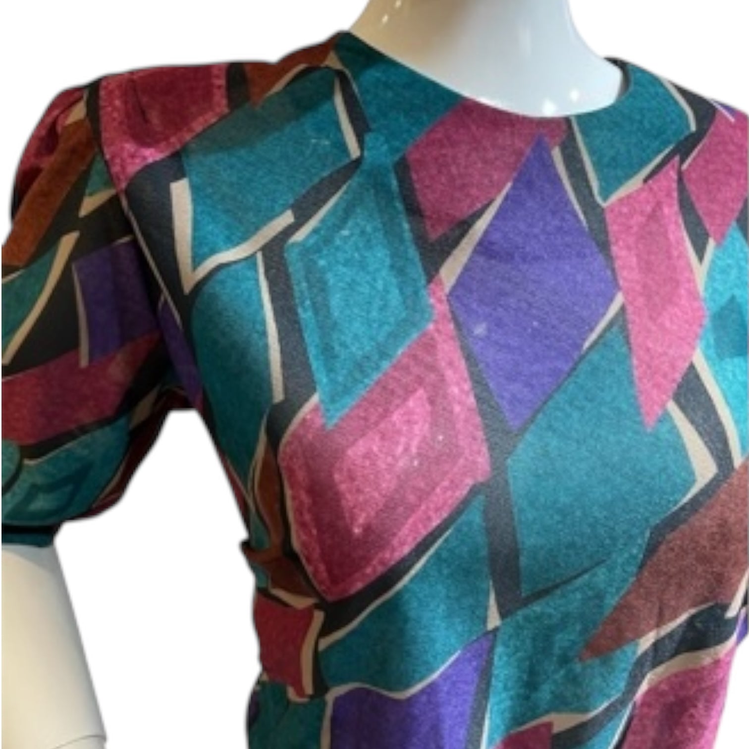 Terra Mosaic - 3/4 Sleeve Earthtone Print Dress