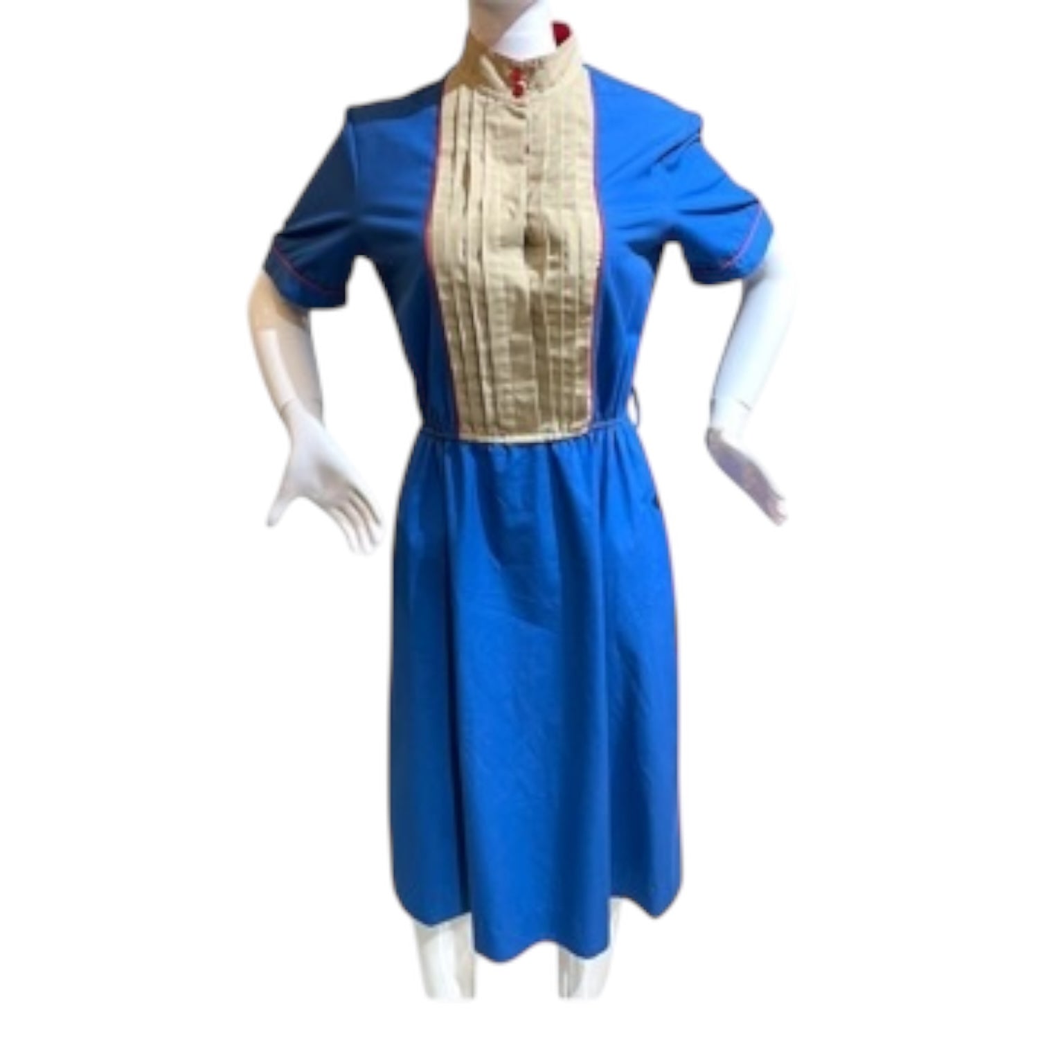 Overhaul - Blue Utilitarian Workmen Dress With Turnup Collar