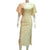 Wavy Whisper - Cream/ Pale Yellow Cutout Wavy Broderie Anglaise Lace Midi Dress With Flutter Sleeve