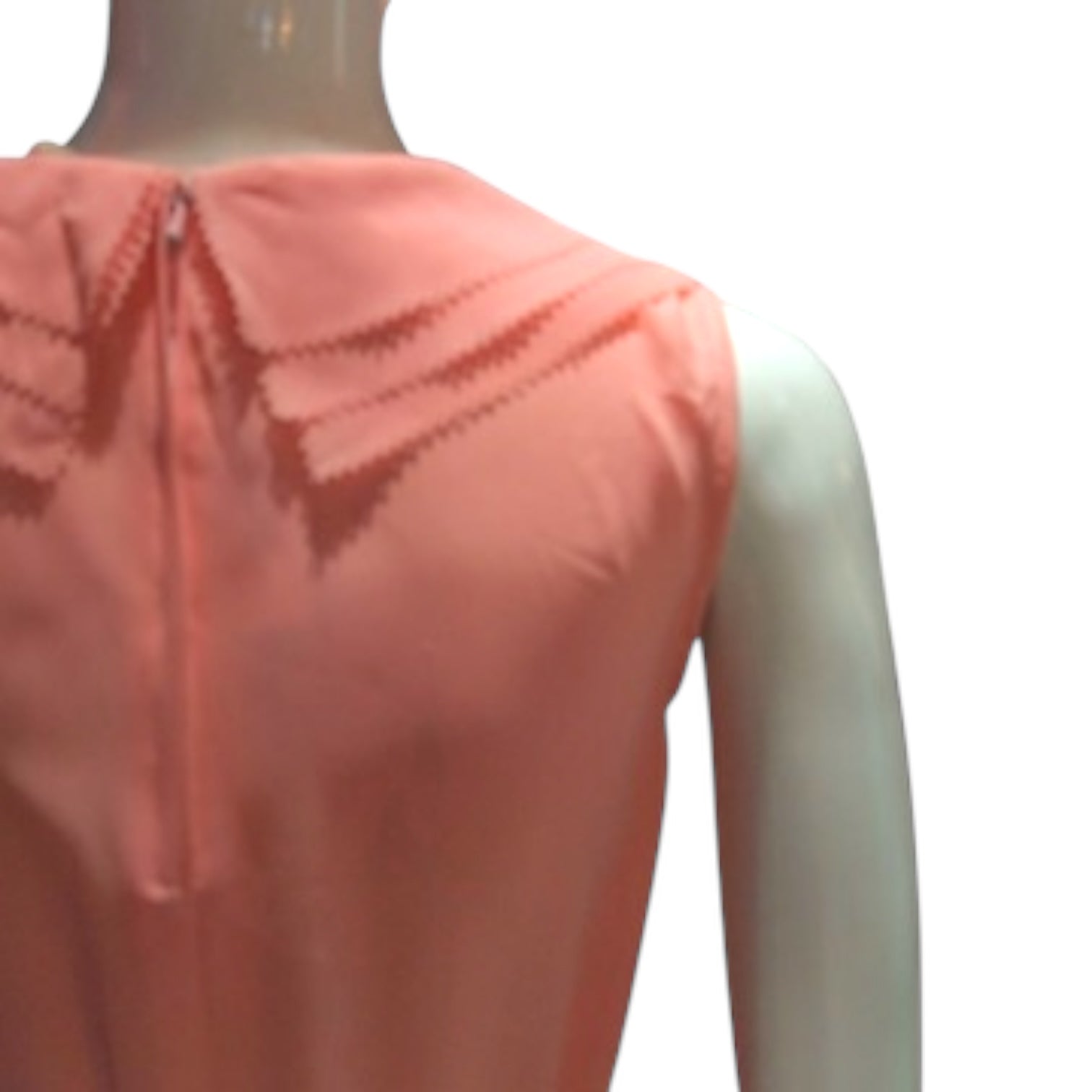 Blush Whisper - Pink Crinkle Layered Collar Sleeveless Dress
