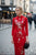 Gorgeous Vintage Crimson Red Sequinned Wool Cheongsam Dress