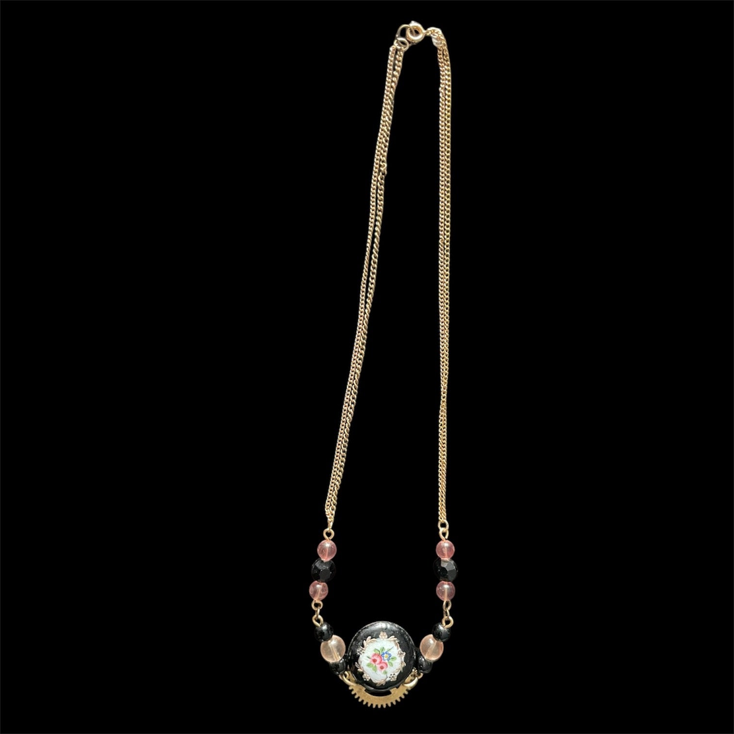 Painted Treasure - Handmade one-of-a-kind vintage upcycled necklace