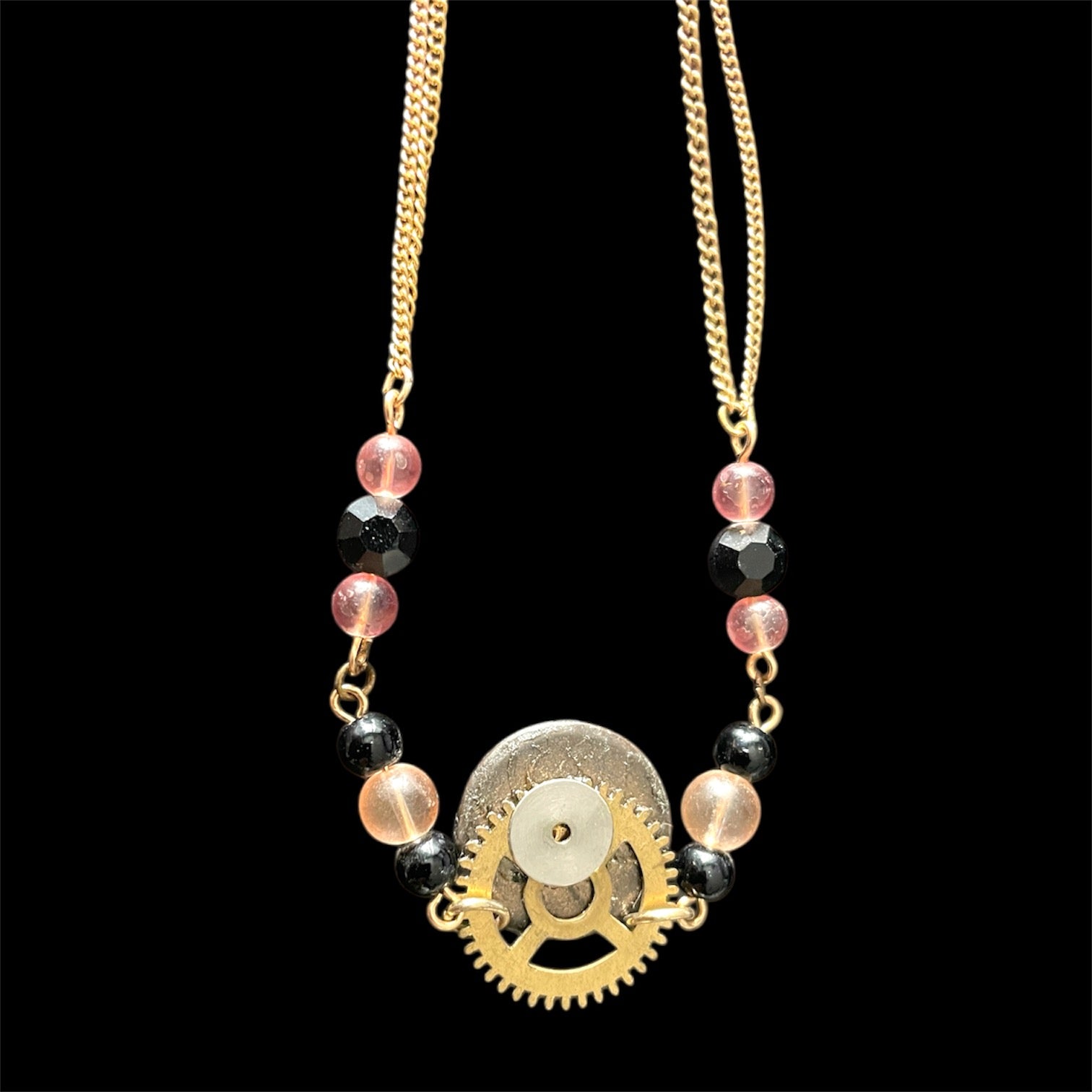Painted Treasure - Handmade one-of-a-kind vintage upcycled necklace