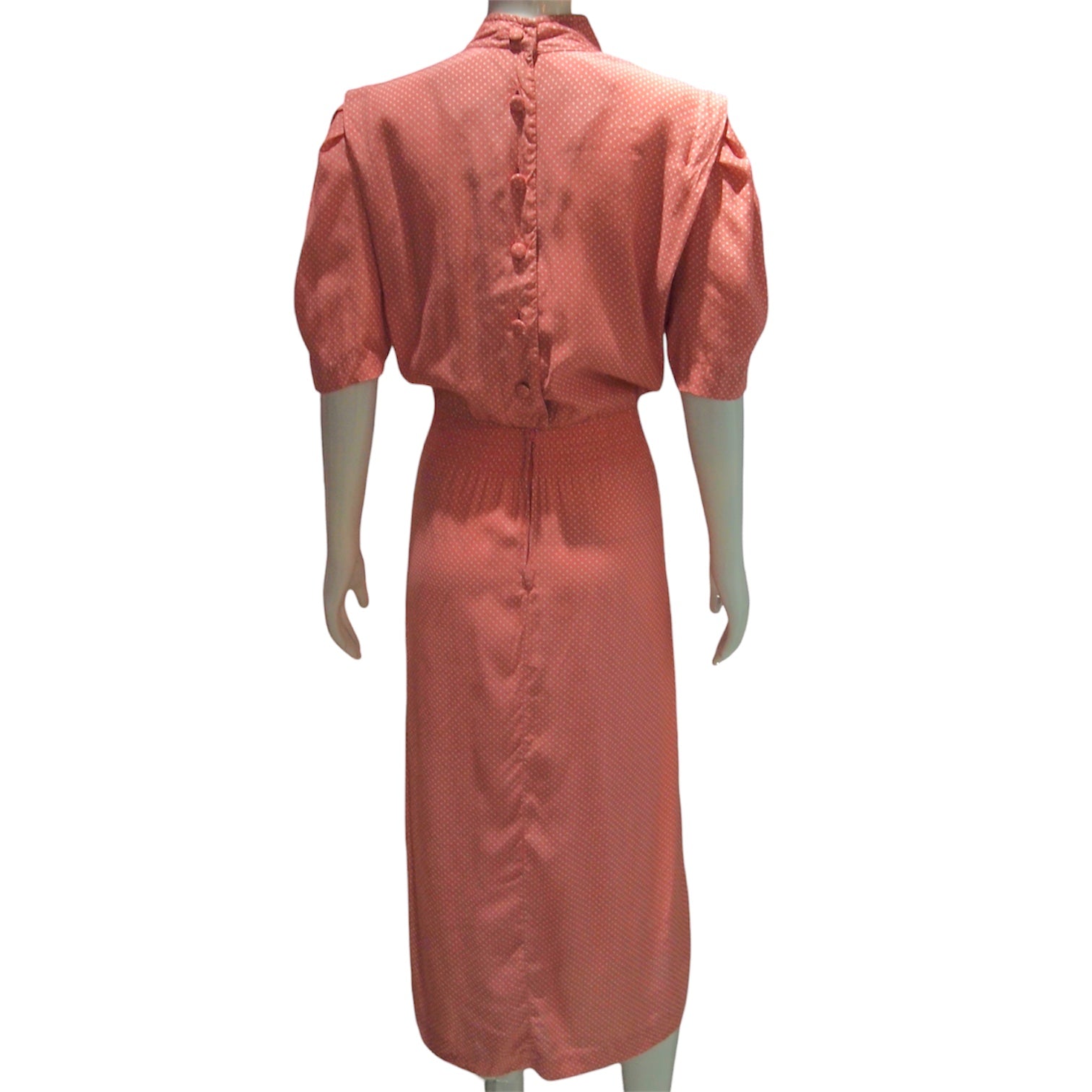 Cotton Candy - Pink Polka Dot Dress with Adorable Scalloped Collar