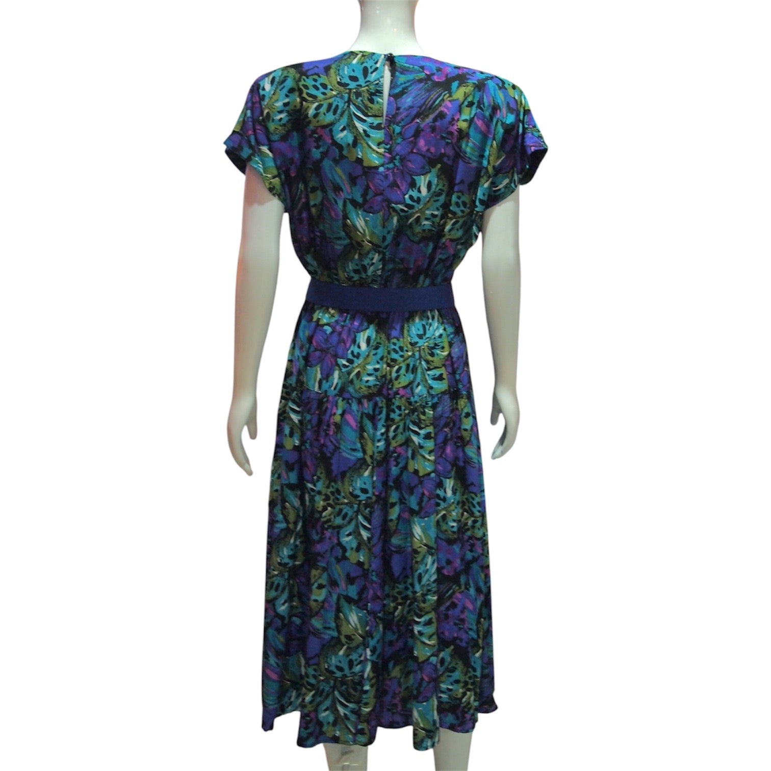 Palm Paradise - Vintage Tropical Print Dress