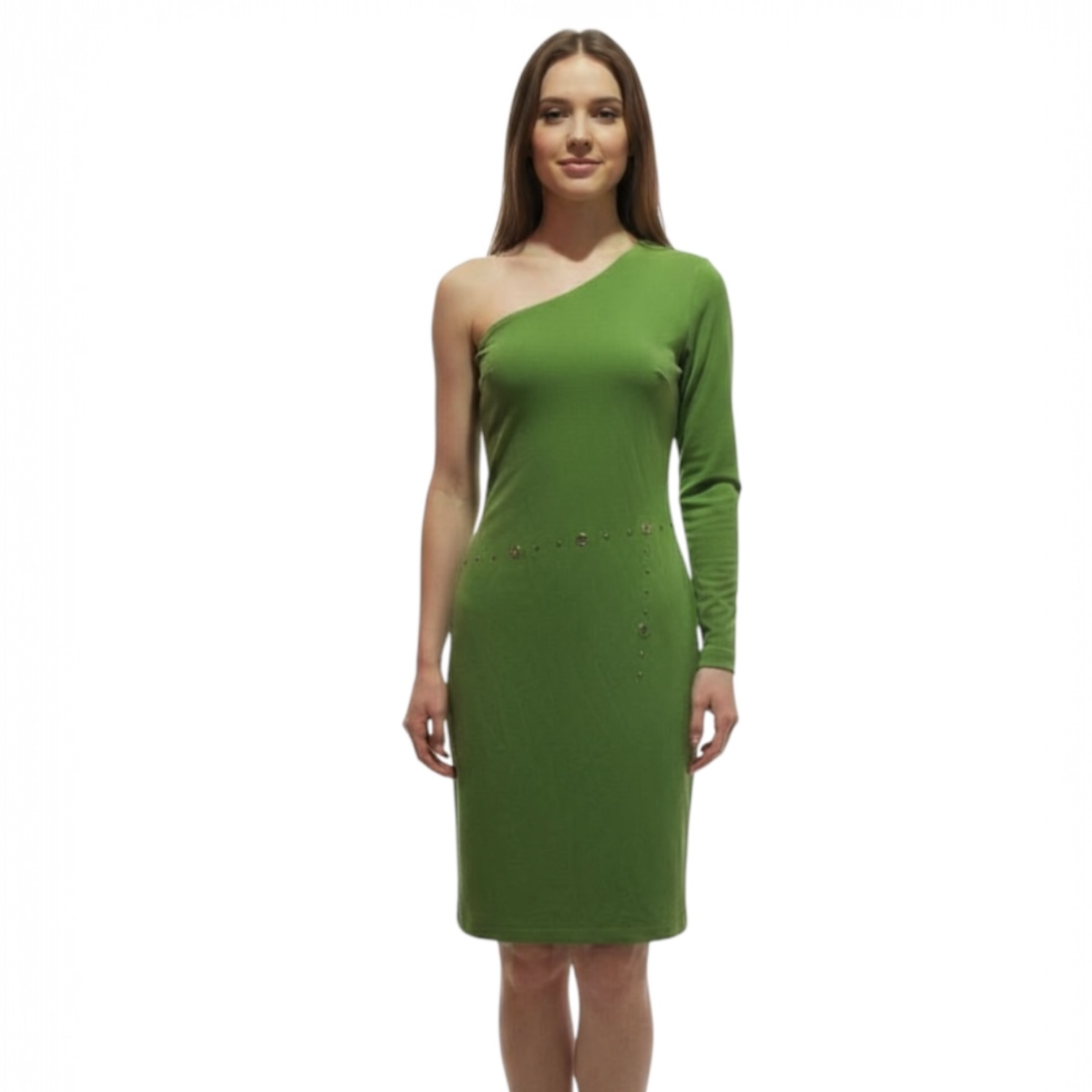 Riveting - Green Toga Dress with Rivets