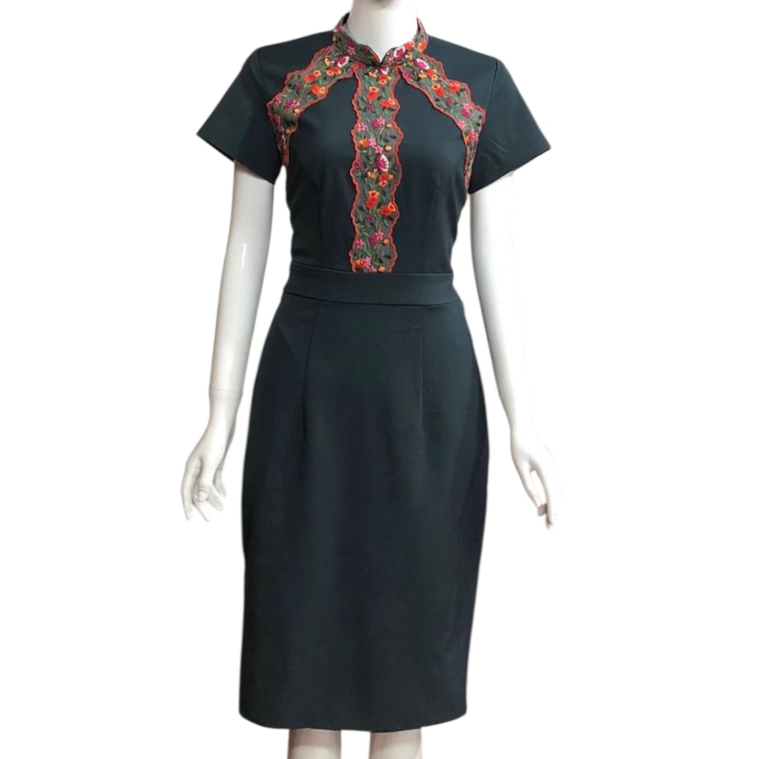 MEDIAN LACE - HANDMADE MODERN SILK COTTON CHEONGSAM DRESS