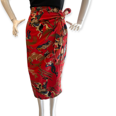 It's a Rodeo Vintage Rust Red Wrap Skirt