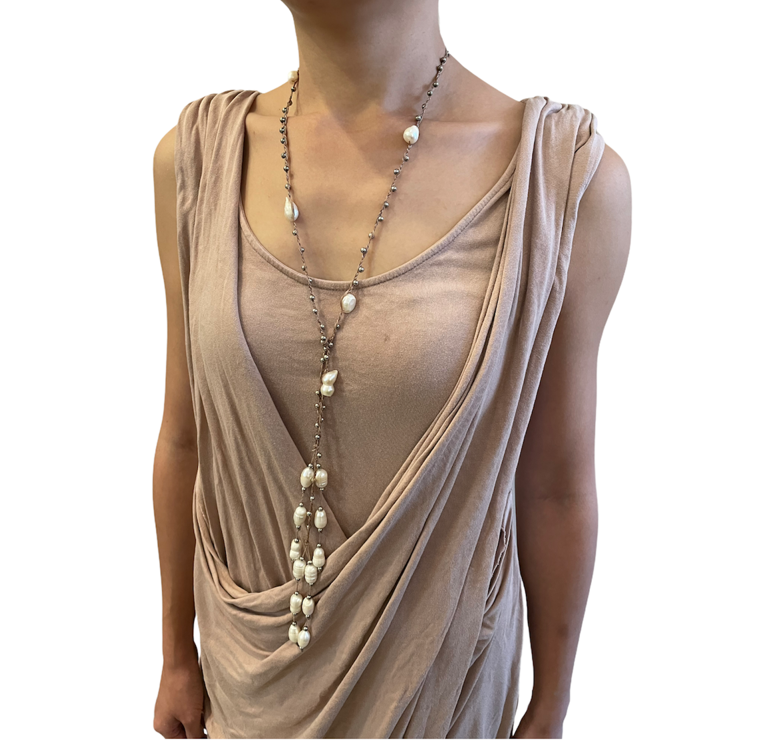 Freeform Handmade Baroque Genuine Freshwater Pearl Necklace