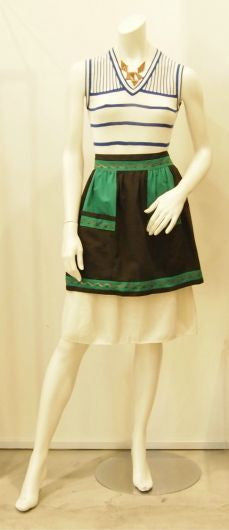 Tribal Cooking Vintage Apron in Black & Green