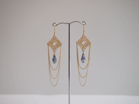 Handmade earrings with purple amethyst