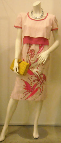Vintage Shaheen Pink Faux Layer Dress
