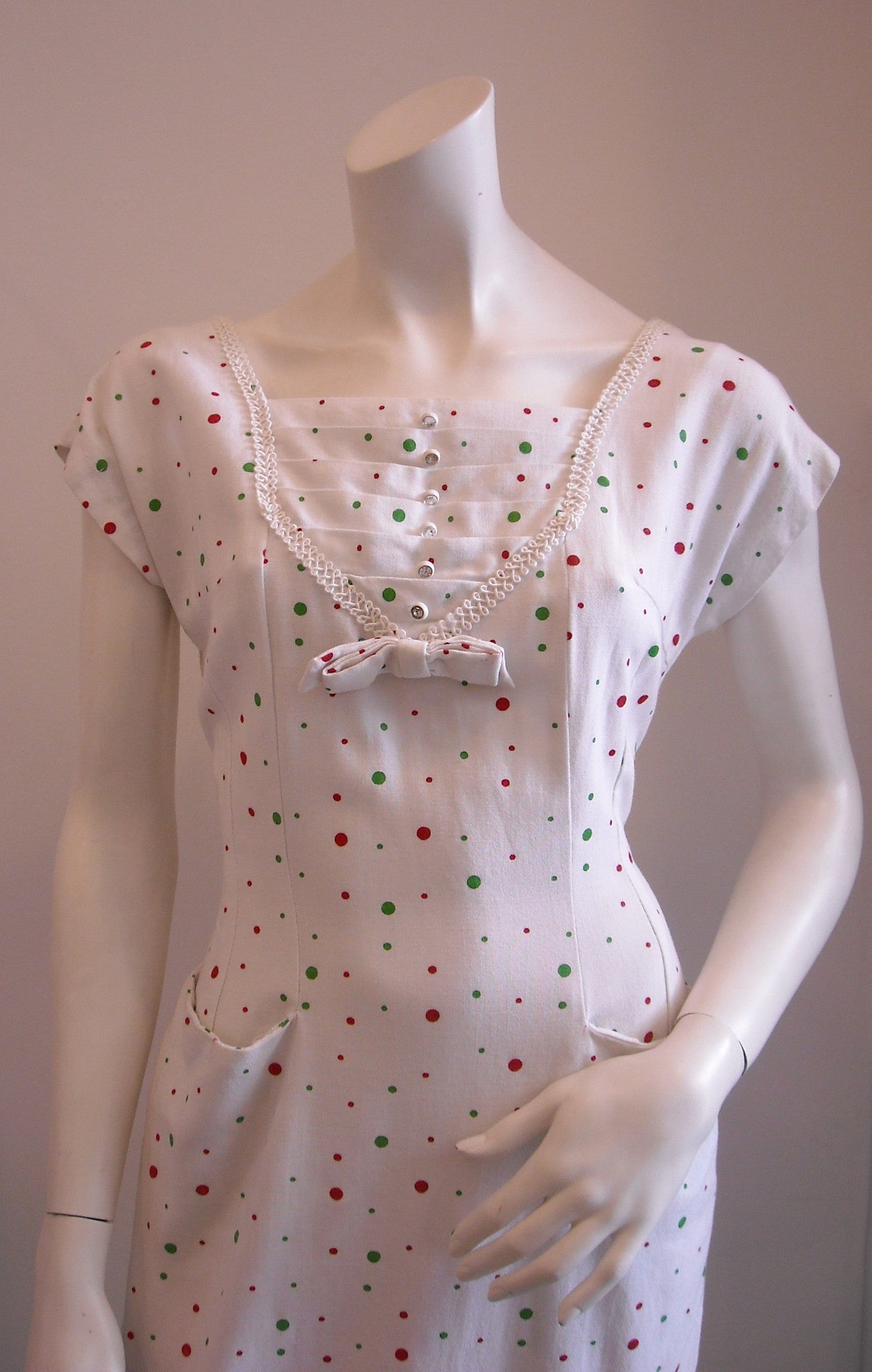 Colorful Bubbling Polka Dots Structured Vintage Dress