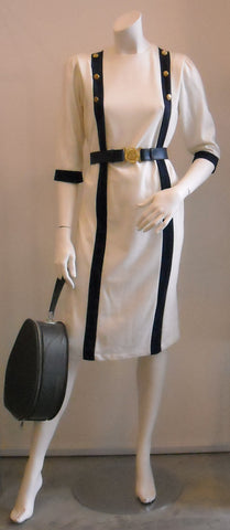 Classic Cream Nautical Vintage Dress