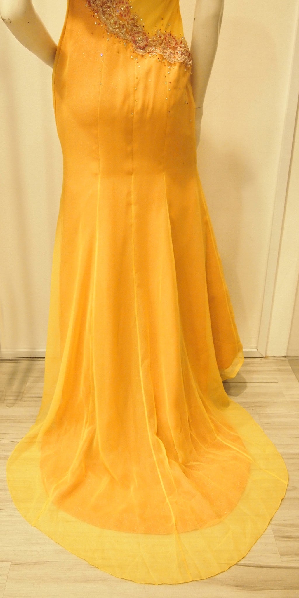 Scarlett O'hara Golden Vintage Evening Dress