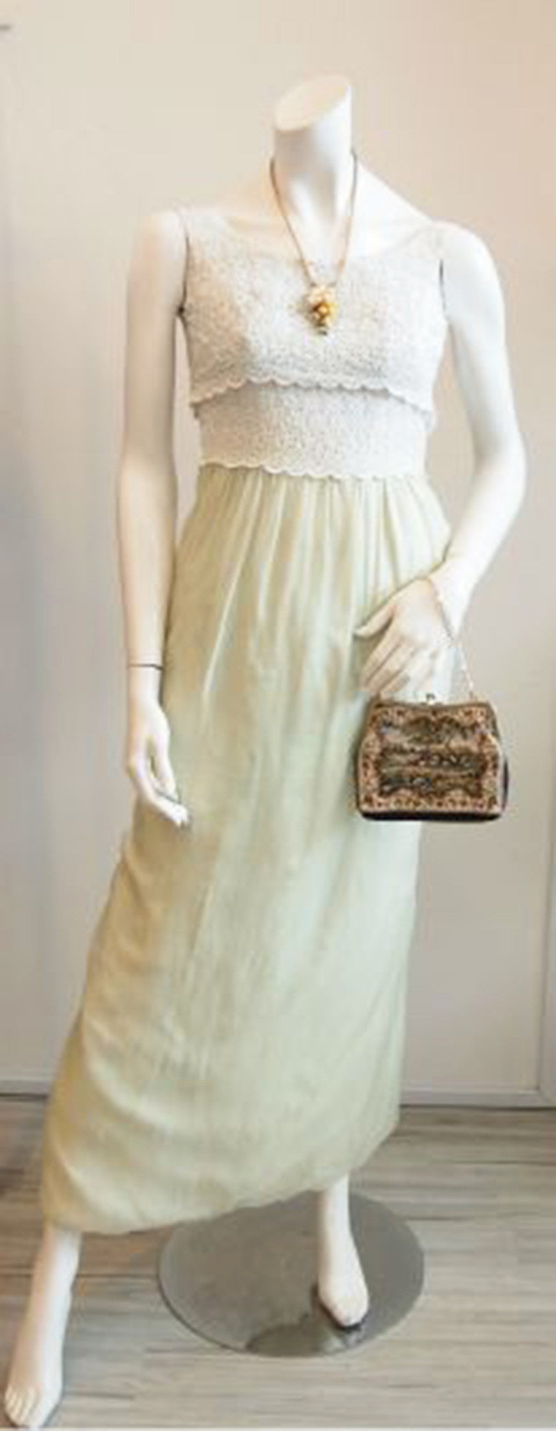 Pastel Perfection Vintage Maxi Dress In Apple Green