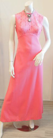 The Pink 60s Lace Maxi Dress