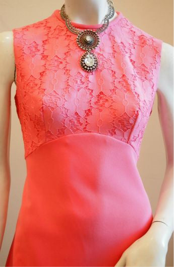 The Pink 60s Lace Maxi Dress