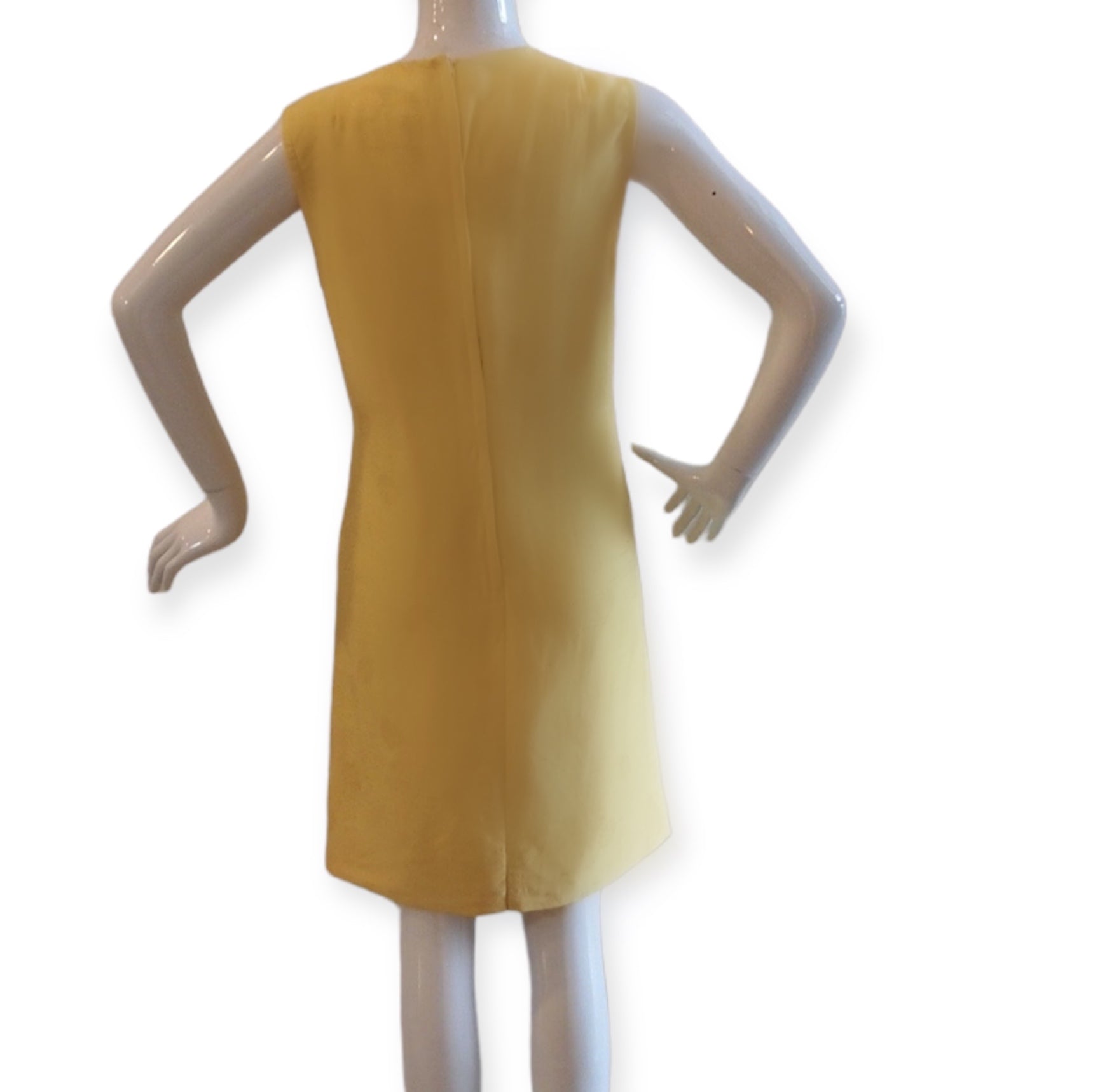Daffodil Yellow Vintage 60s  Silk Chinois Shift Dress