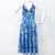 BLUE SUNSHINE 70S HALTER DRESS