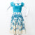 RARE 50S FIT AND FLARE DRESS IN BLUE FLORALS