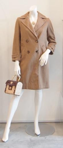 CLASSIC CAMEL WOOL VINTAGE TRENCH COAT